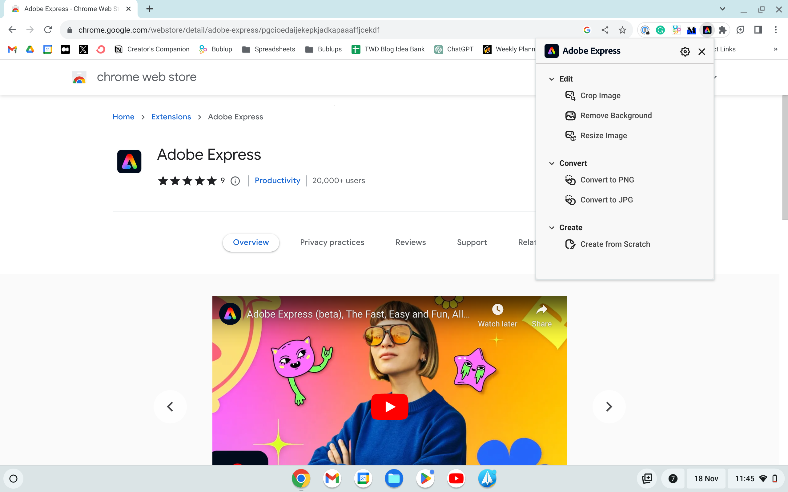 Adobe Express Chrome Extension